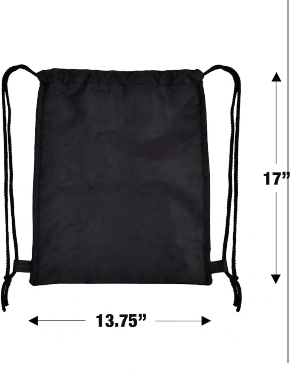 Black Drawstring Backpack with Horror Mask Graphic
